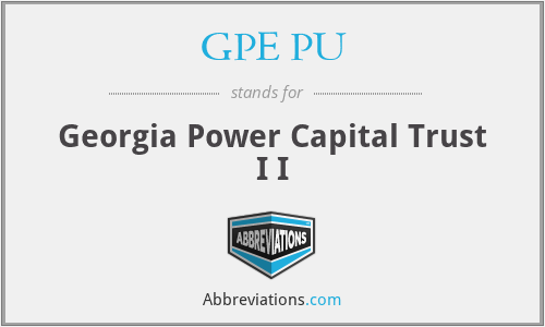 GPE PU - Georgia Power Capital Trust I I